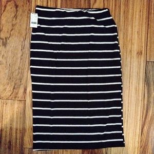 Striped pencil skirt